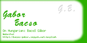 gabor bacso business card